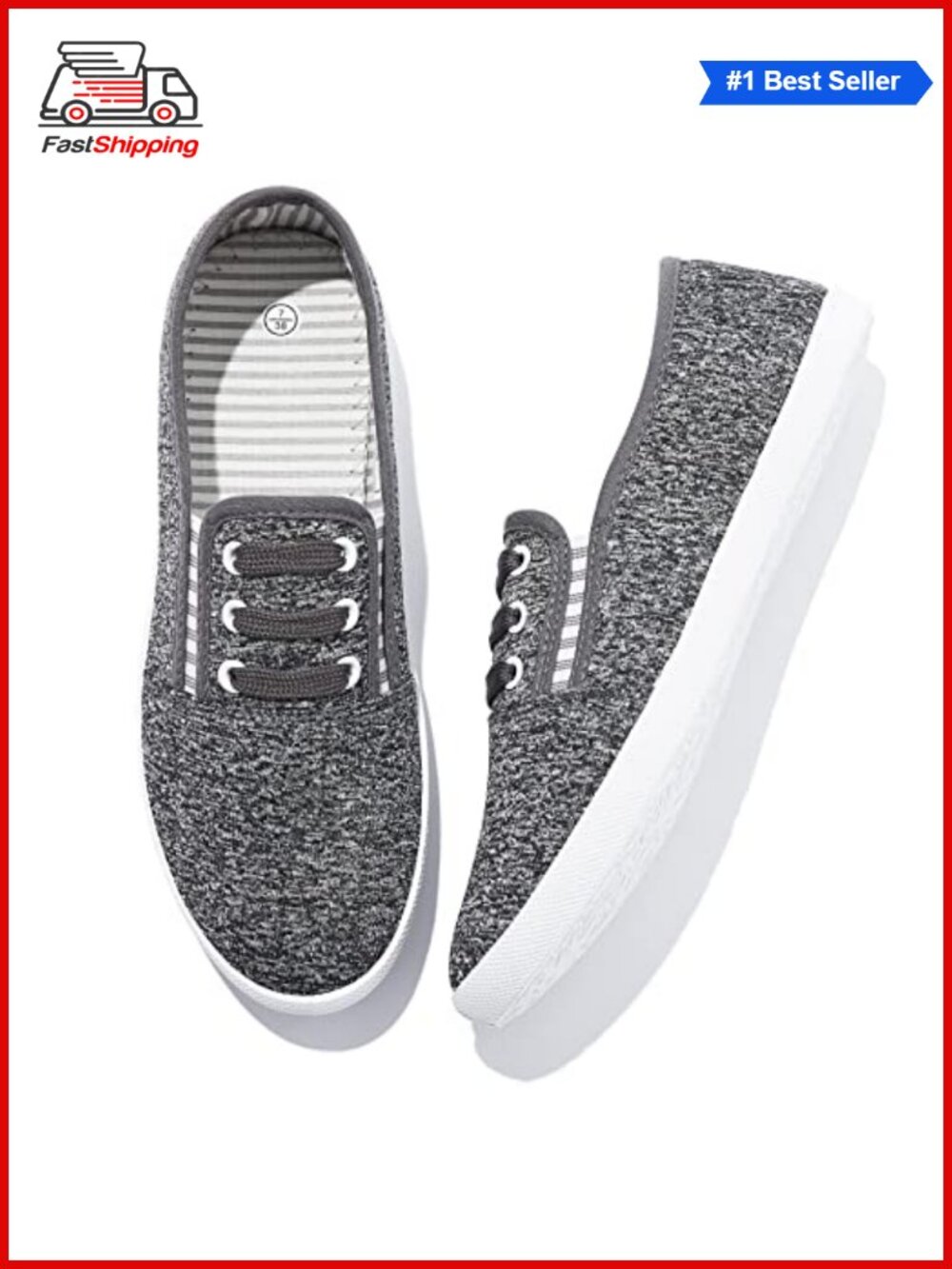 ✨ Canvas Slip On Sneakers Casual Walking Non Slip Work Shoes